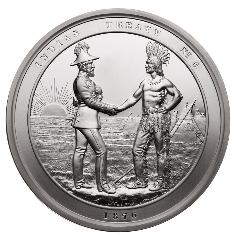 1876 Indian Treaty Medal Re-Strike - 10 oz Pure Silver Piece