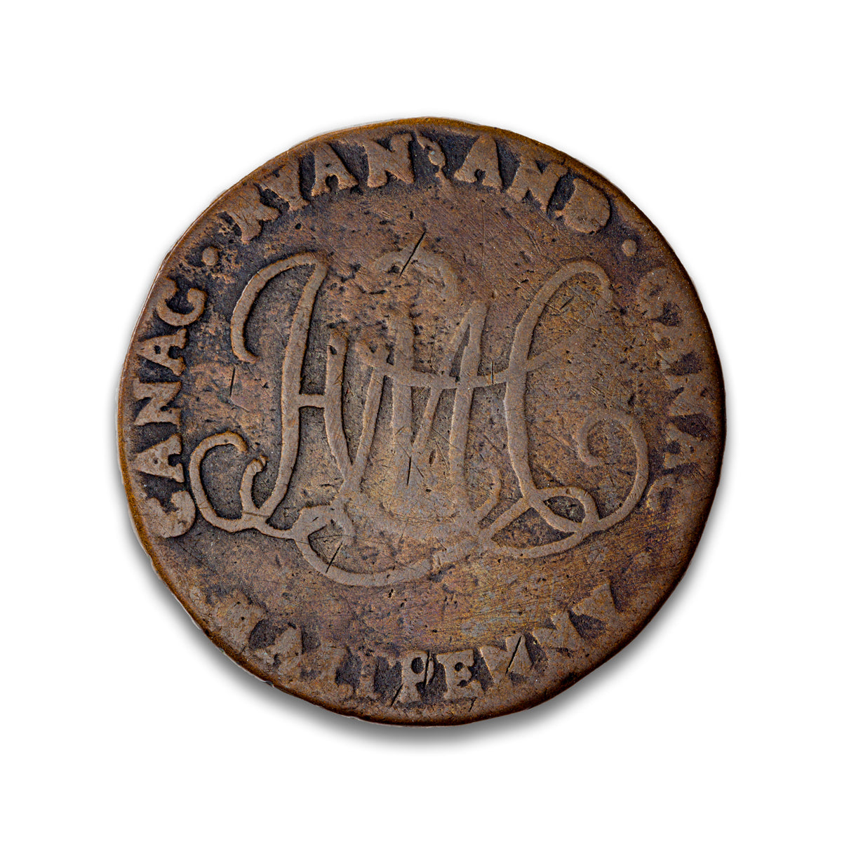 Ireland 1792 - 1/2 Penny Token Canac Ryan & Canac VF